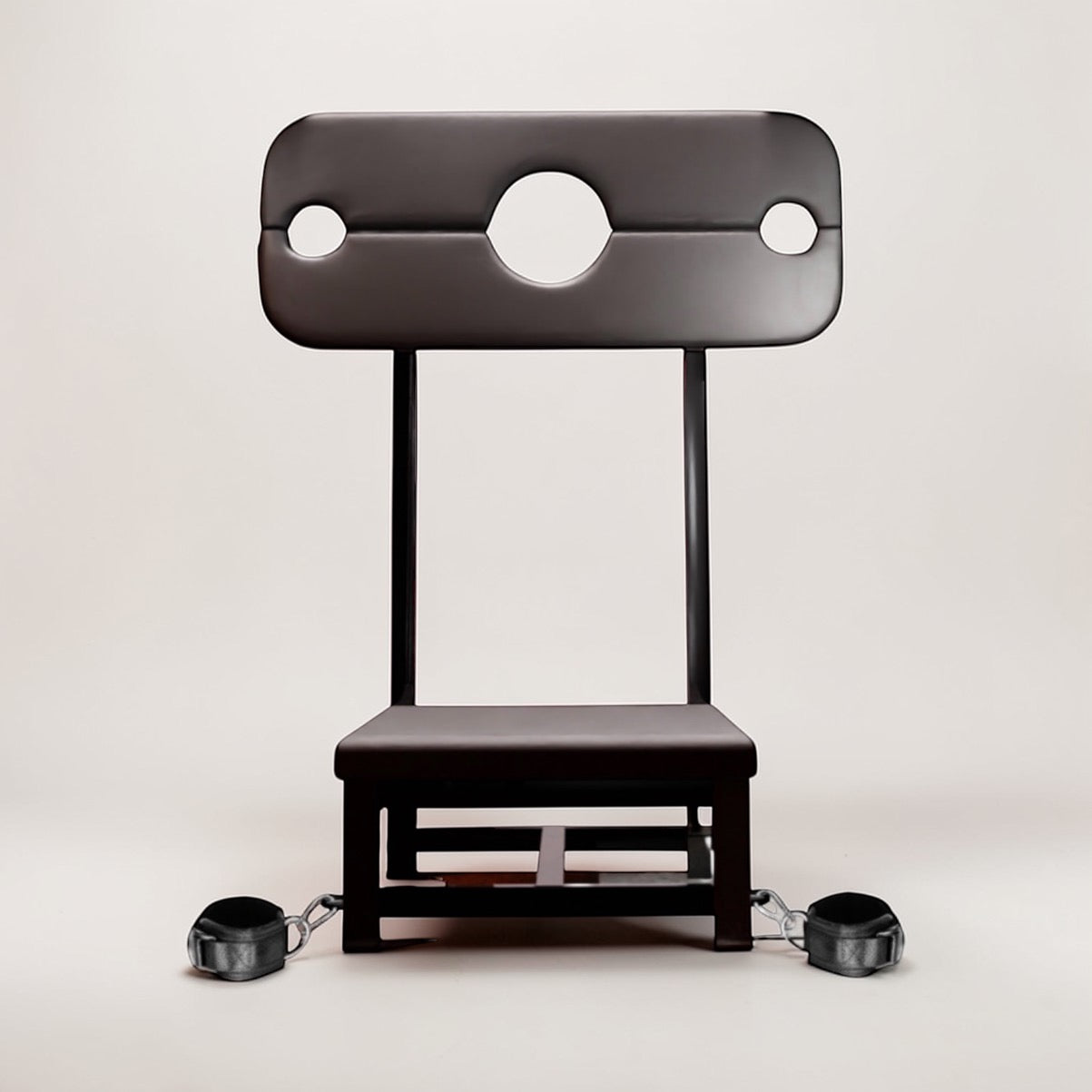 Premium BDSM Strafstoel – Stalen Bondage Chair met Hals- & Polsfixatie