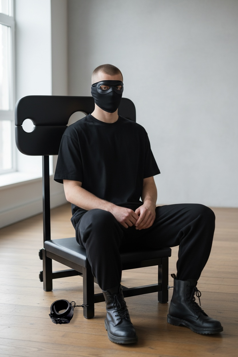 Premium BDSM Strafstoel – Stalen Bondage Chair met Hals- & Polsfixatie